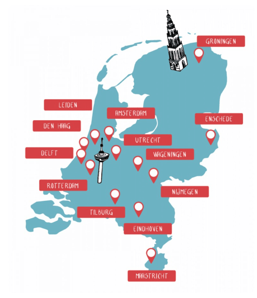Studentensteden waarin Ferax Vastgoed investeert